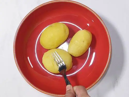 fork tender peeled aloo for paratha