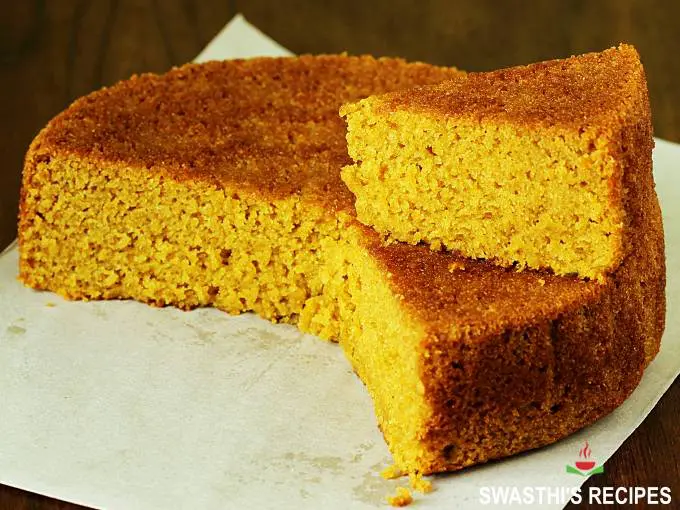 sliced eggless orange cake