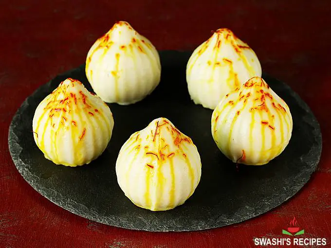 modak modakam garnished with saffron