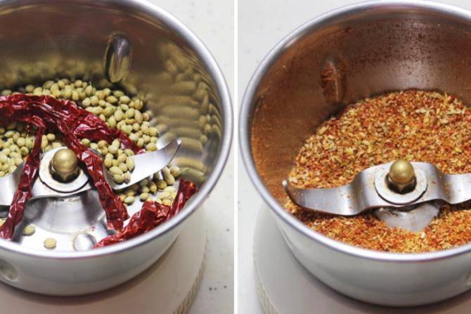 grinding spices in a grinder jar