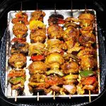 air fryer mushroom tikka skewers