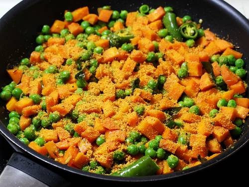 carrot stir fry with vepudu karam