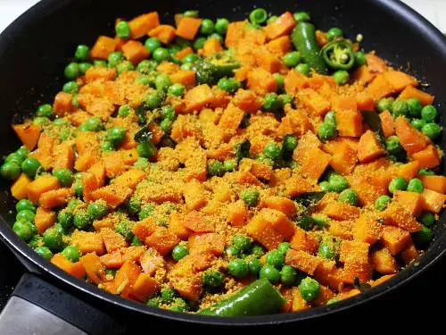 carrot stir fry with vepudu karam