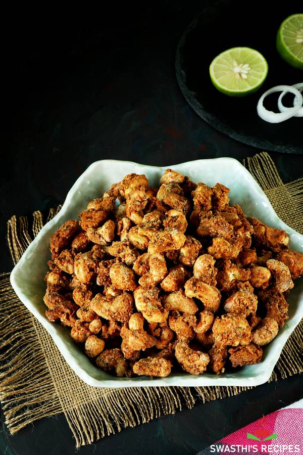Roasted cashews recipe spicy masala kaju Swasthi s Recipes
