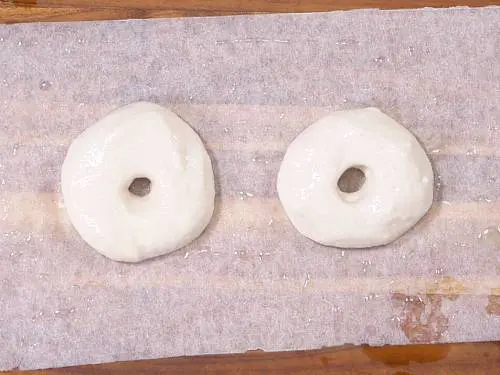 shaping vadas on a greased parchment paper