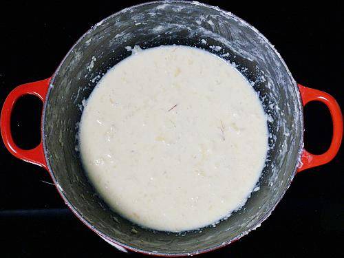 thickened condensed milk in pot