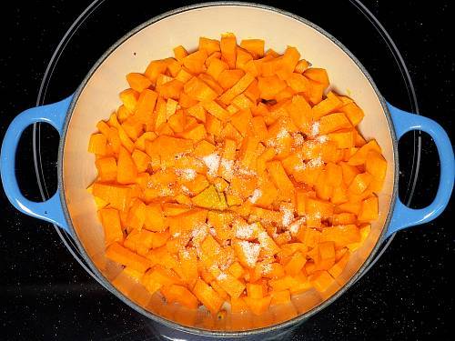 add carrots, salt and turmeric to make carrot poriyal