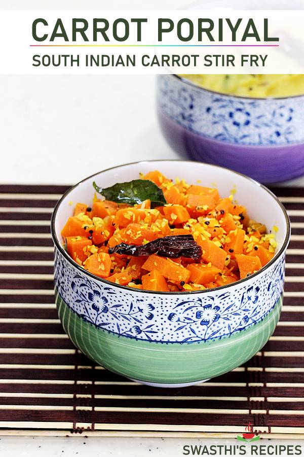 Carrot poriyal recipe  Tamilnadu style carrot stir fry    Swasthi s Recipes - 53