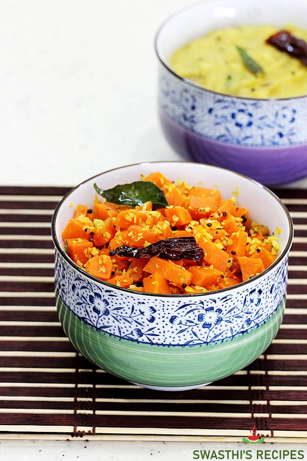 Carrot poriyal recipe  Tamilnadu style carrot stir fry    Swasthi s Recipes - 15