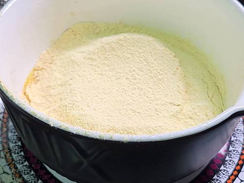 sieved flour to make dhokla