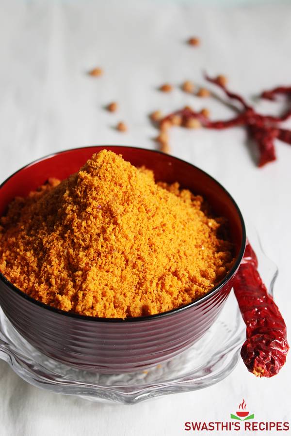 Chutney powder   Peanut powder recipe   Chutney pudi - 3