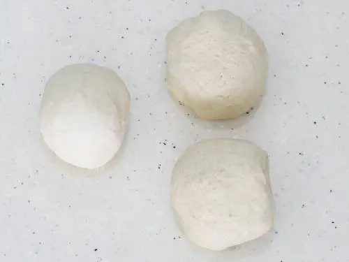 knead the dough and shape to balls