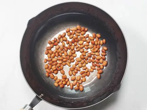 roasted peanuts in a pan