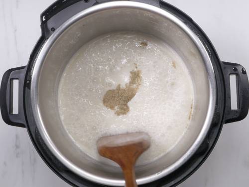 thick javvarisi payasam in instant pot with cardamom powder on top