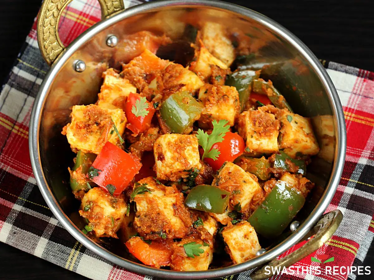 Kadai Paneer Recipe (Dry & Gravy) - Swasthi's Recipes