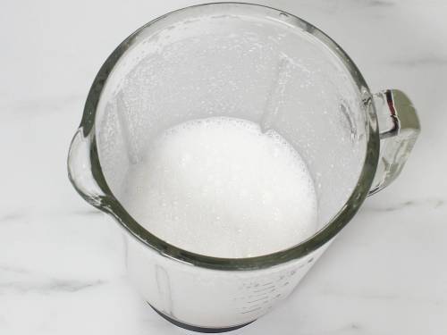 Homemade almond milk made in blender
