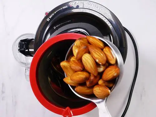 adding nuts to cold press juicer