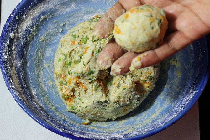 texture of veggie mixture to make patties