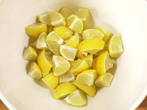 lemon pieces for sun drying