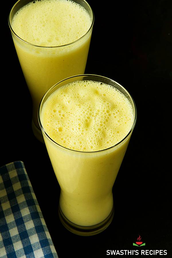 Pineapple milkshake (2 ways pineapple shake) - Swasthi's Recipes