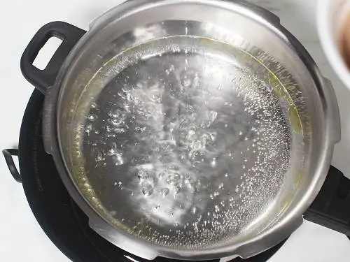 boiling water in a pot