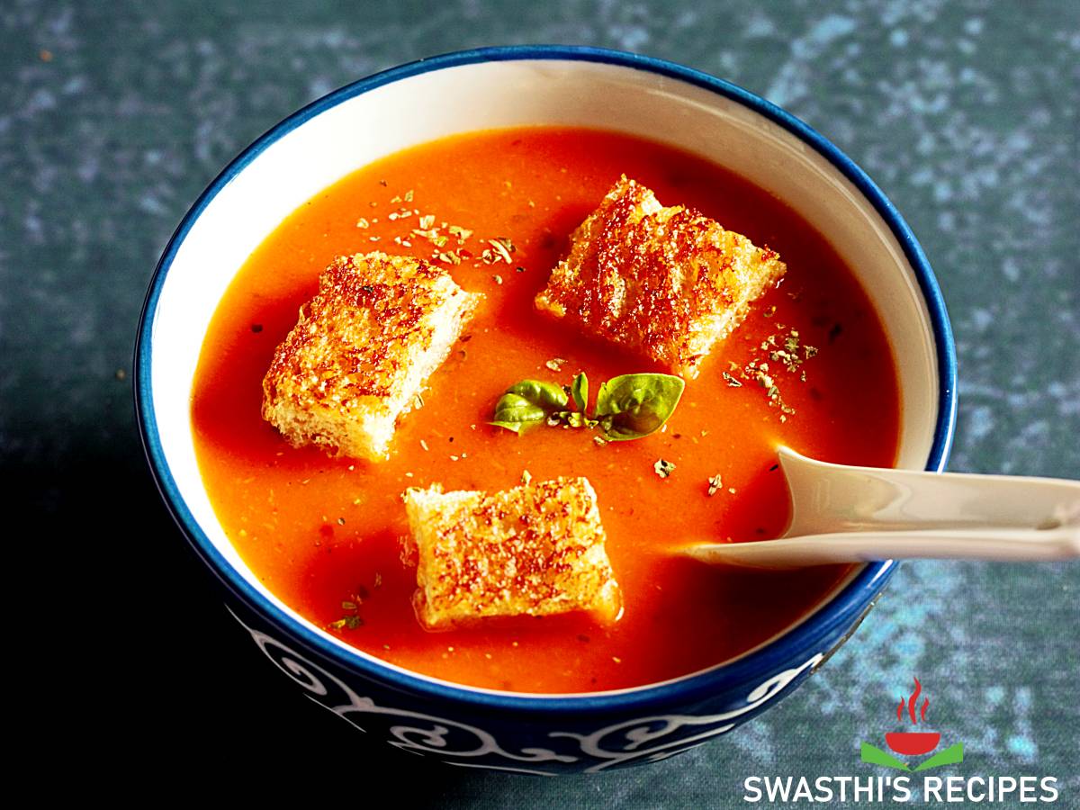 Tomato Soup Recipe With Fresh Tomatoes Swasthi S Recipes