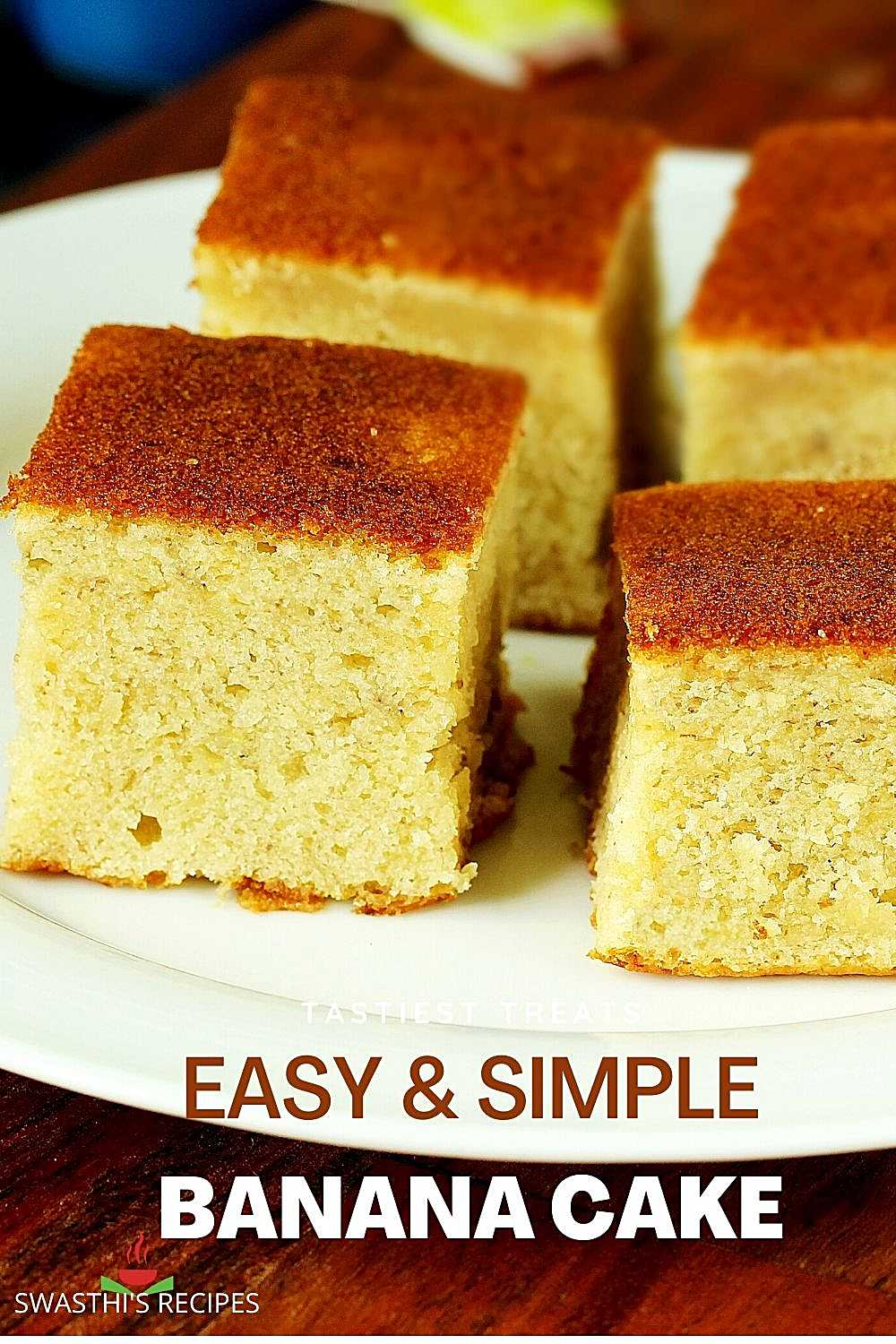 Banana cake recipe (soft, light & moist)