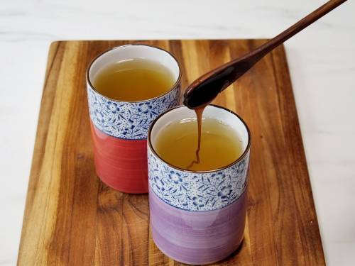 add honey to strained cumin tea