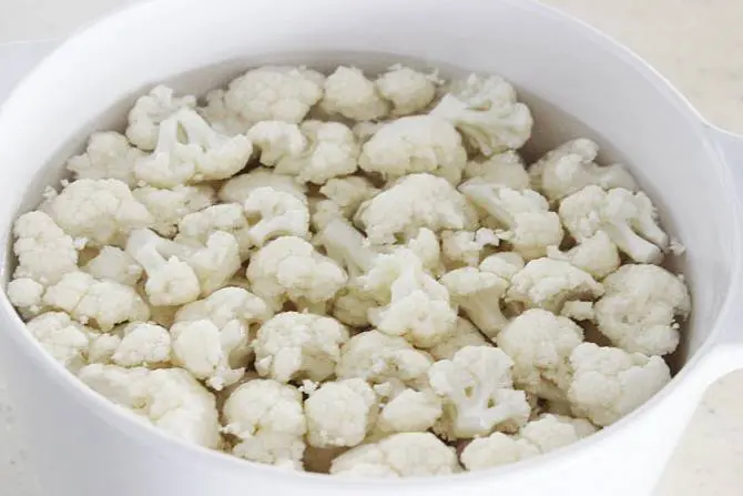 blanching cauliflower