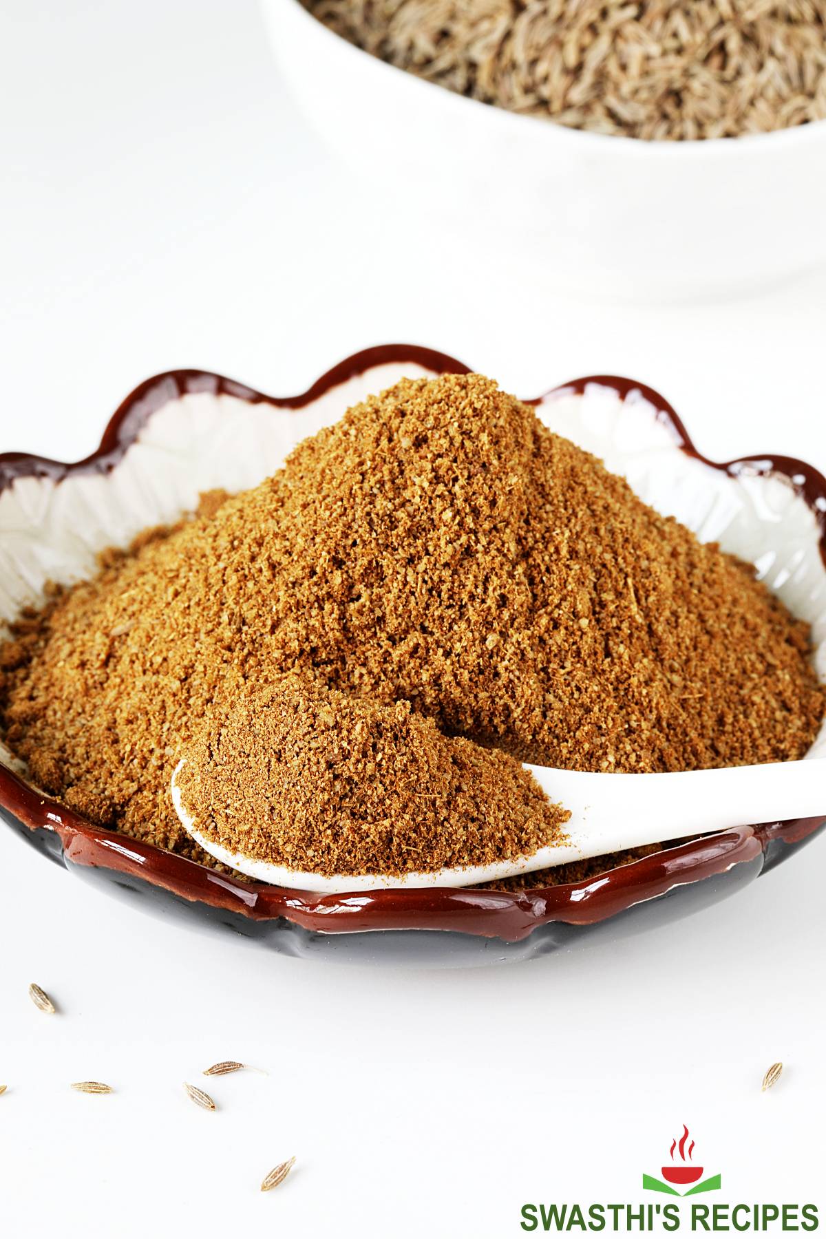 Cumin powder is ground cumin made from whole seeds