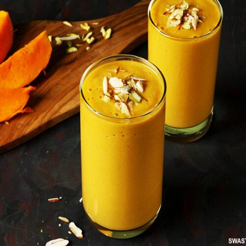 Mango Milkshake Recipe Swasthi S Recipes