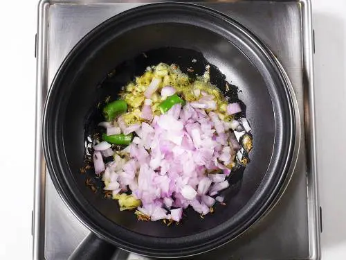 add chopped onions for dal tadka