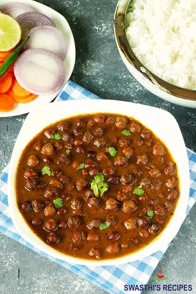 Kala Chana Recipe | Black Chickpeas Curry - Swasthi's Recipes