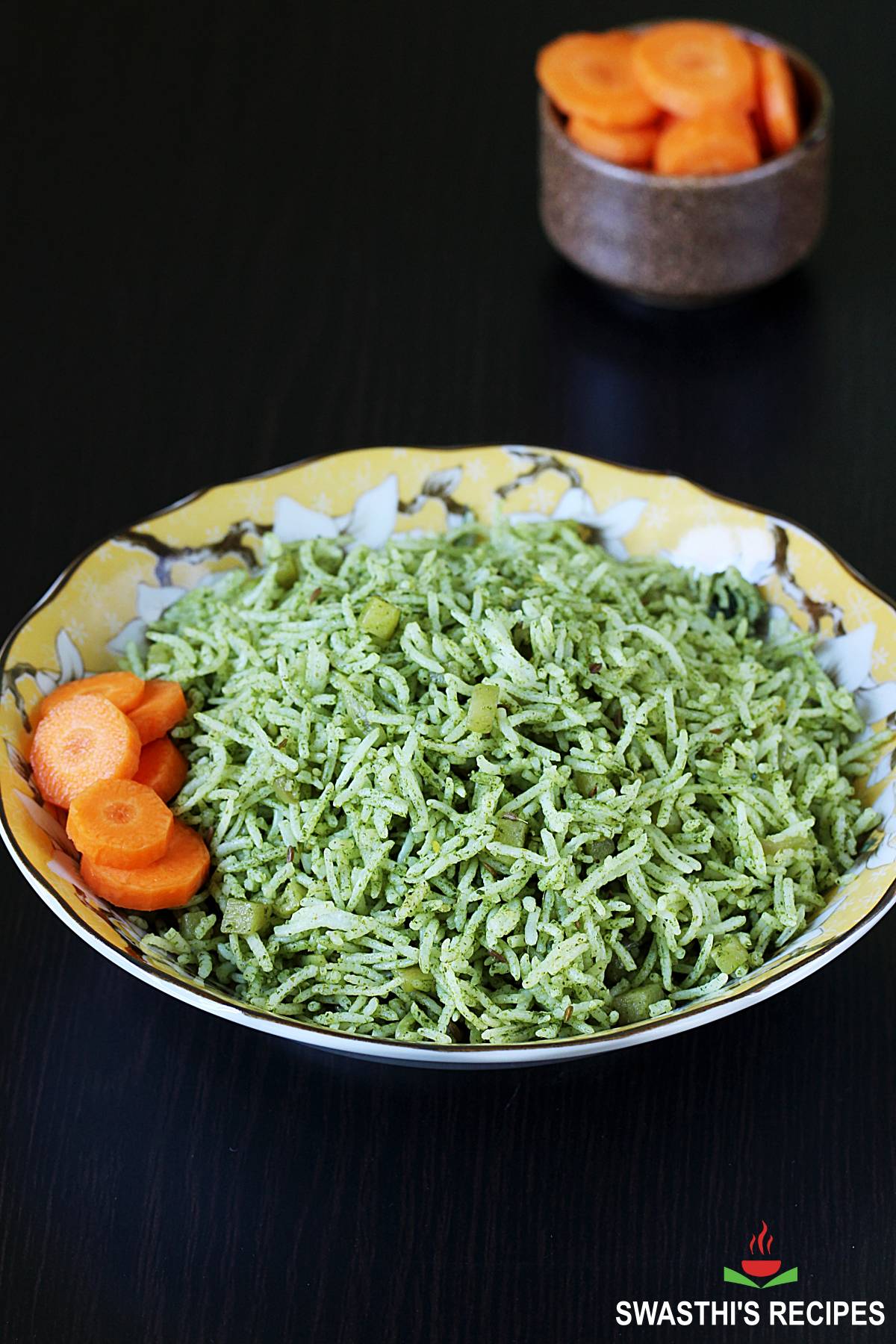 Palak rice is Indian spinach rice