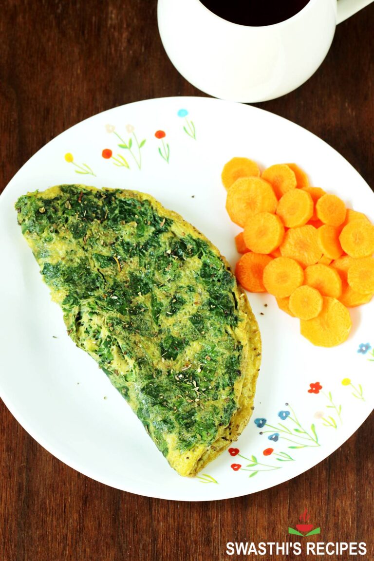 Spinach omelette (Palak omelet)