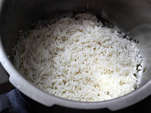 frying rice in ghee