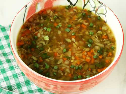 serving manchow soup in a bowl