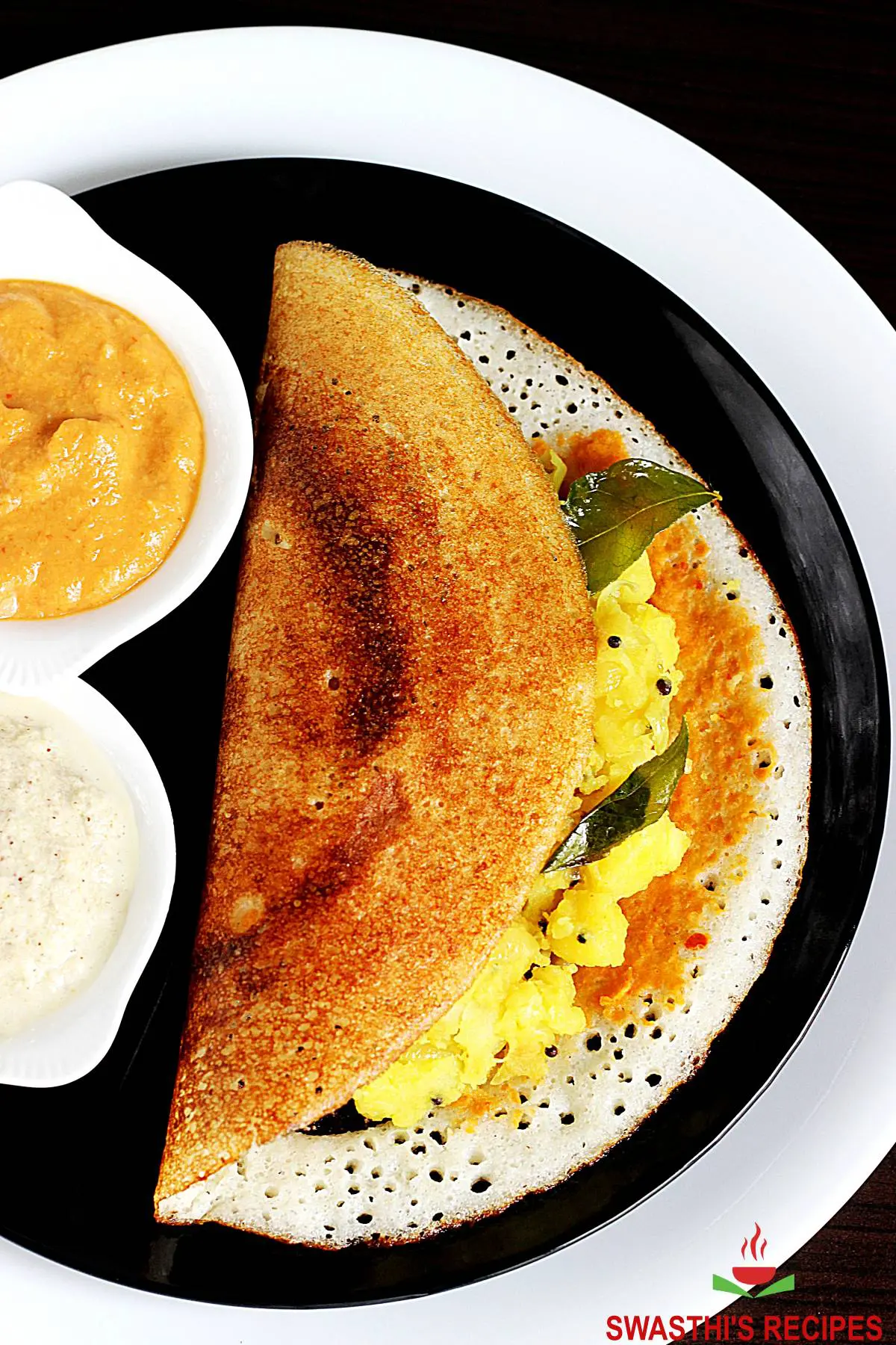 Crispy Masala Dosa Recipe With Potato Filling Red Chutney And White Chutney