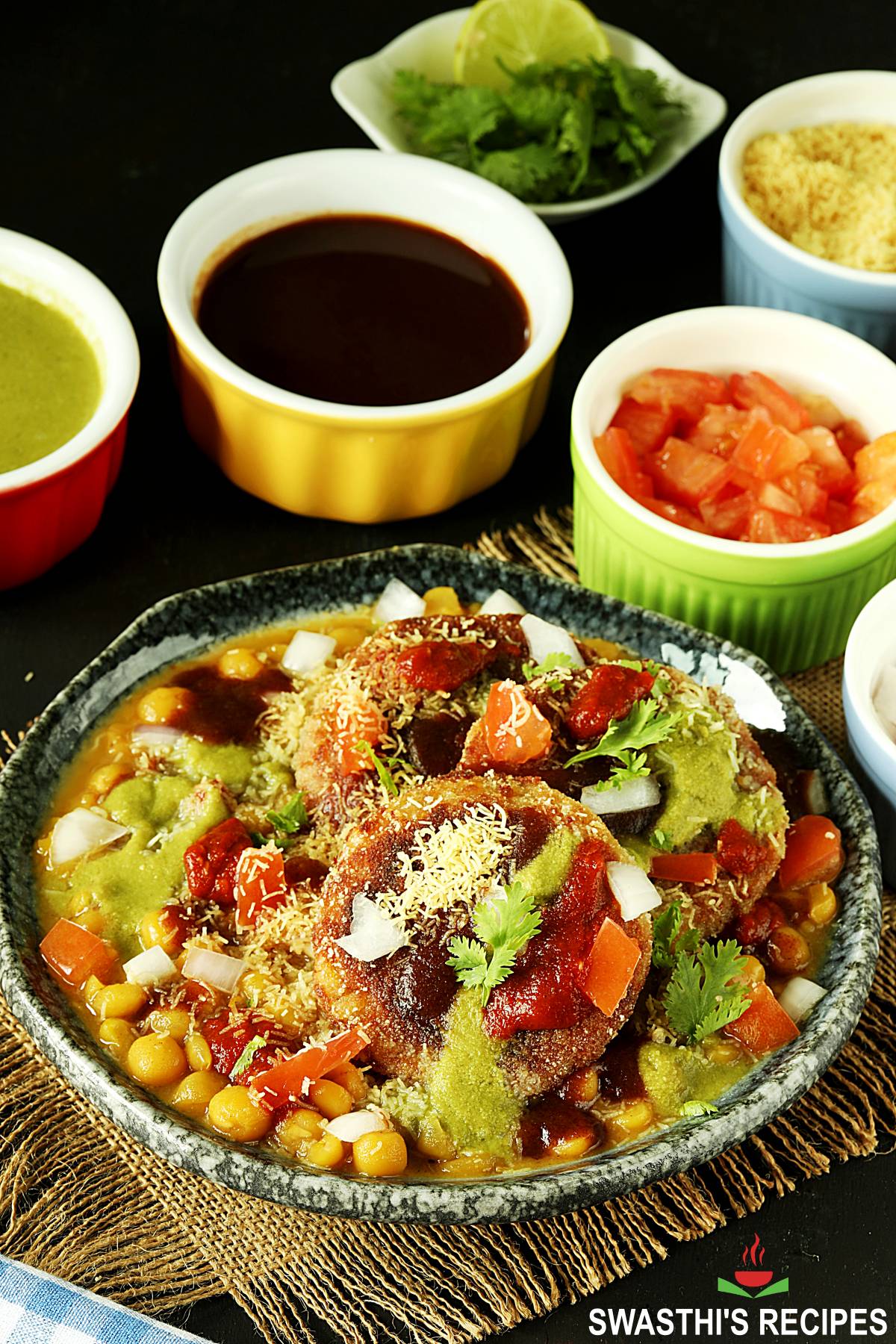 Ragda Patties Recipe  Ragda Pattice    Swasthi s Recipes - 76