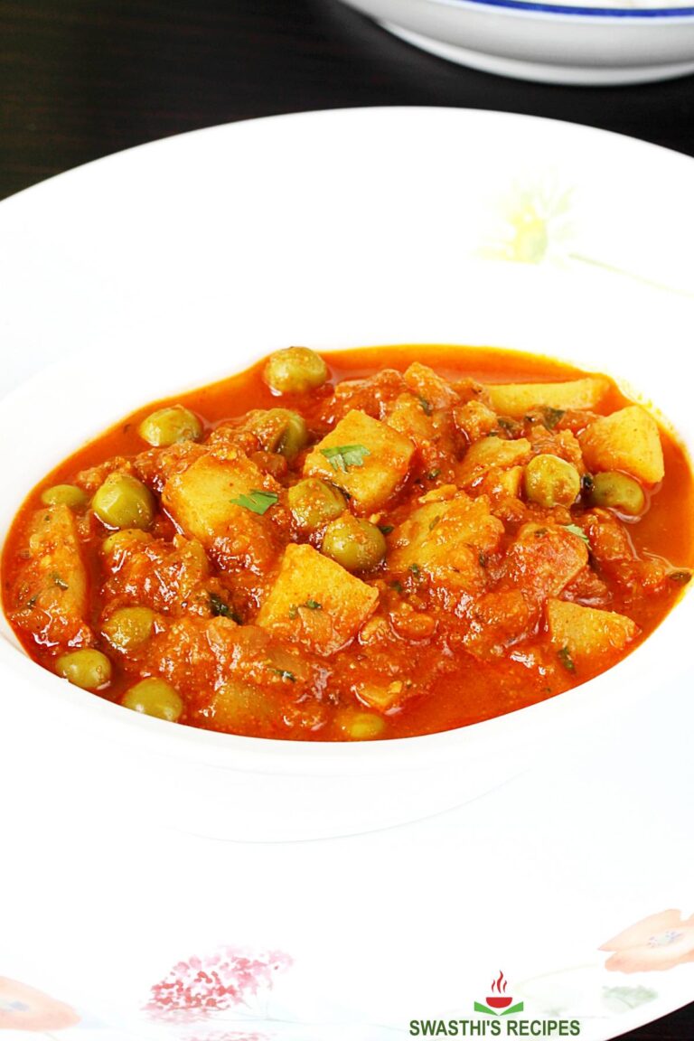 Aloo Matar Recipe Aloo Mutter By Swasthi's Recipes