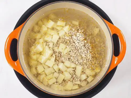 potatoes and water to make barley soup