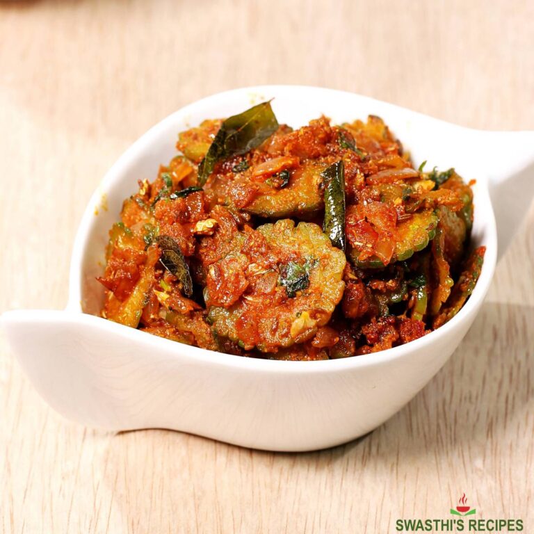 Bitter Gourd Curry Karela Sabzi Recipe Swasthi's Recipes