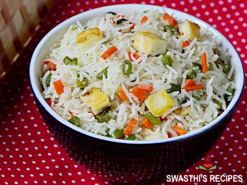 Paneer fried rice  Indian   Chinese 2 Ways    Swasthi s Recipes - 39