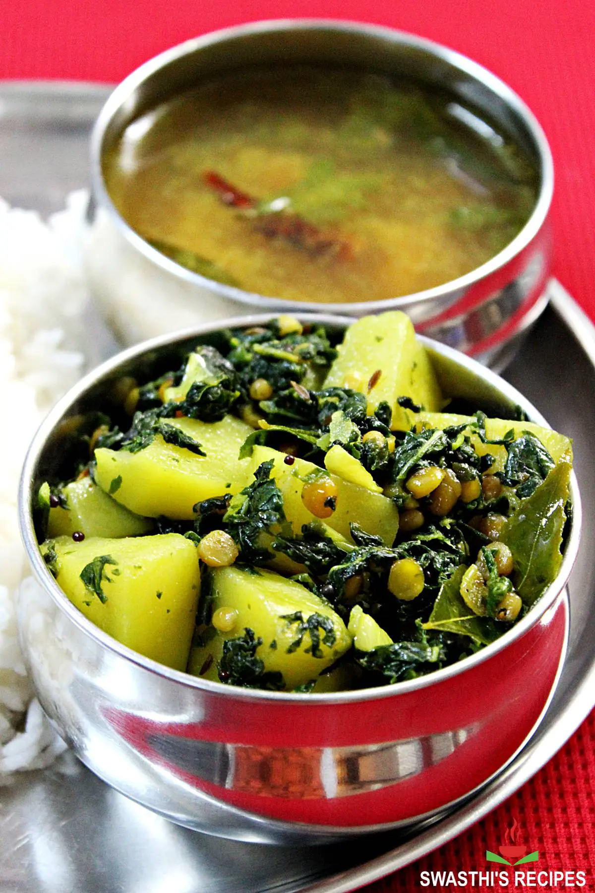 drumstick leaves stir fry made with moringa leaves