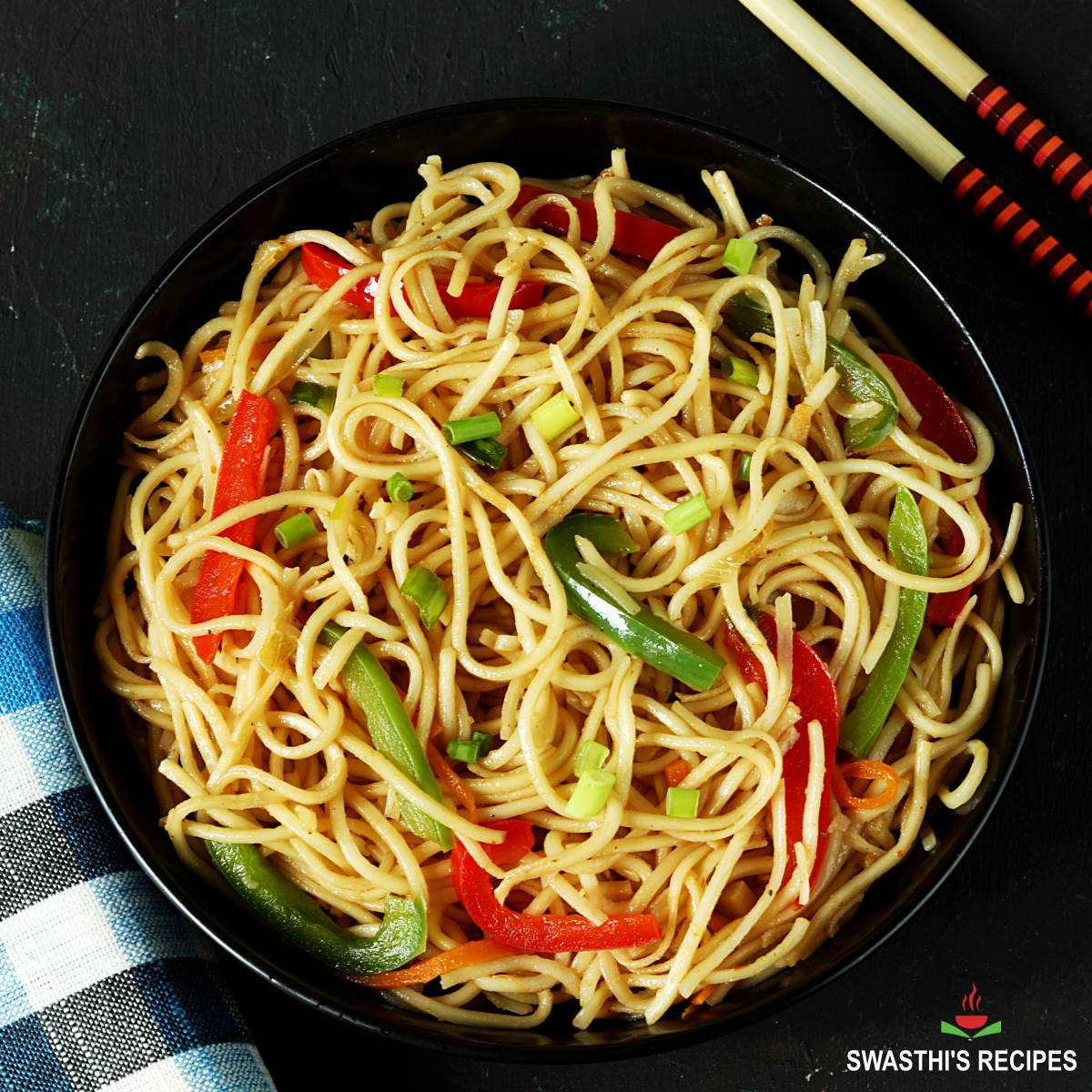 Hakka noodles recipe (Indo-Chinese Style) - Swasthi&#39;s Recipes