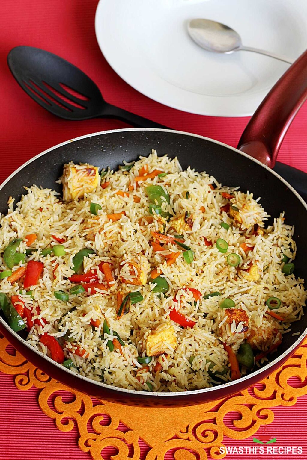 Paneer fried rice (Indian & Chinese 2 Ways) Swasthi's Recipes