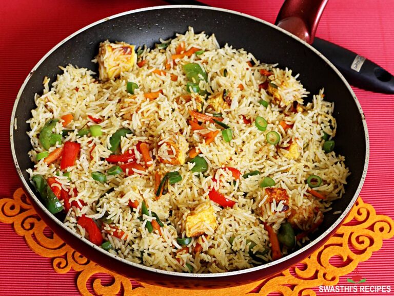 Paneer fried rice (Indian & Chinese 2 Ways) Swasthi's Recipes