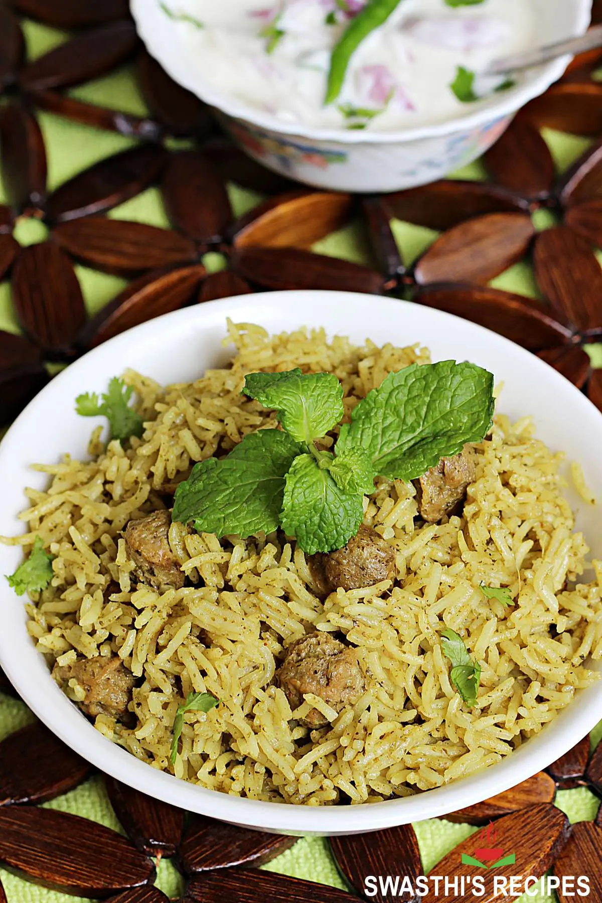 Soya Chunks Biryani Meal Maker Biryani Swasthi's Recipes