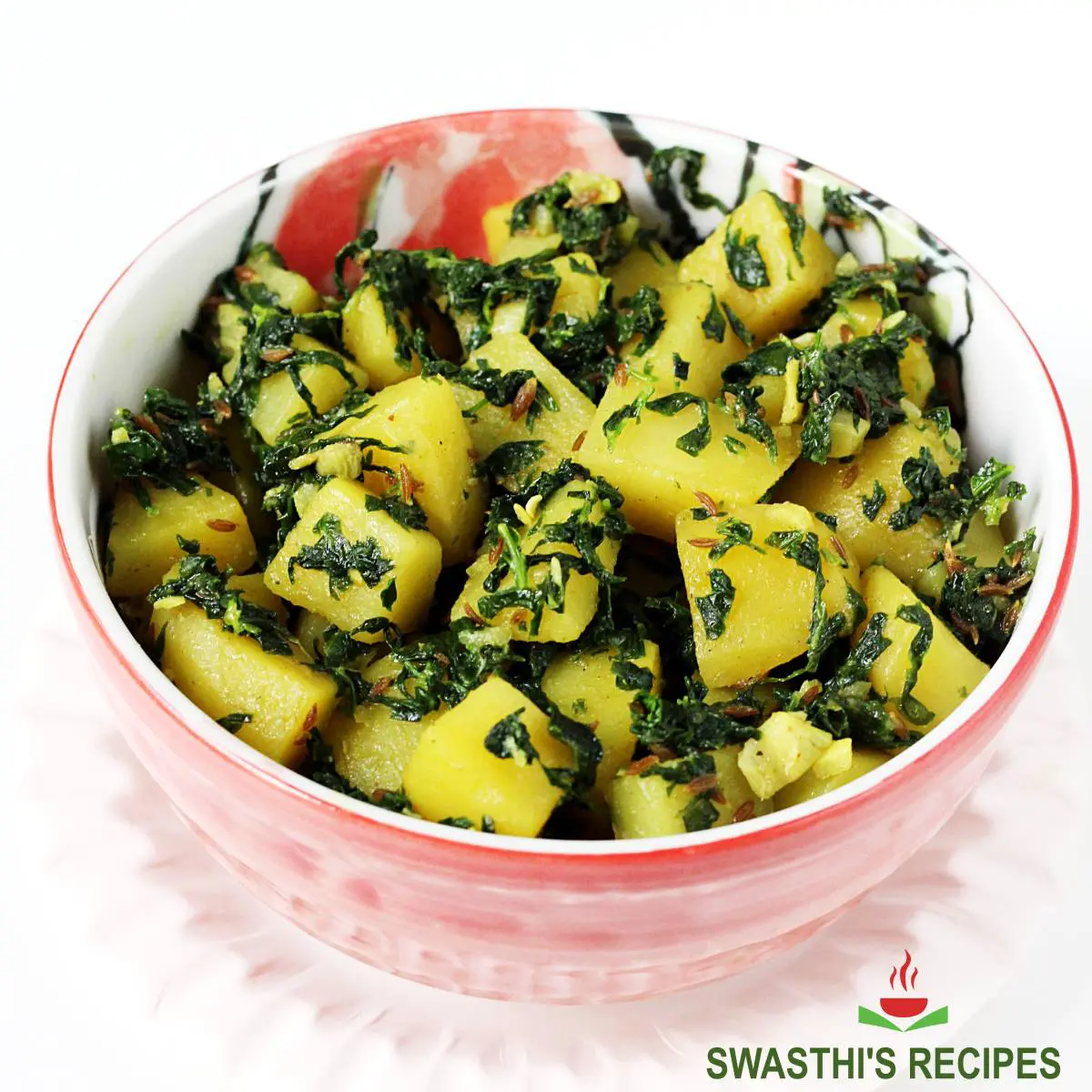aloo methi recipe made with potatoes and fenugreek leaves