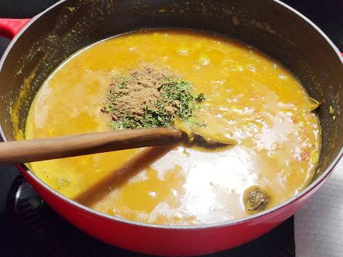 adding kasuri and amchur